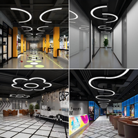 Luminaire LED rond 400~6000mm, éclairage commercial pour bureau, anneau circulaire en aluminium LED, montage rapide, luminaire suspendu LED