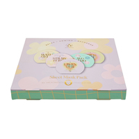 Boîtes en papier carrées personnalisées pour masques faciaux cosmétiques, avec motif floral pastel, écologiques, pour emballages de soins de la peau, avec dorure à chaud