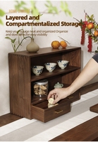 Massives Buchsbaumholz Umweltfreundliches Modernes Esszimmer-Sideboard Tischplatte Regal Aufbewahrungsschrank