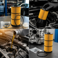 Filtres à huile en cartouche pour BMW 11427820724, deux joints d'étanchéité, boîtiers plissés beiges, différentes tailles personnalisées selon vos besoins