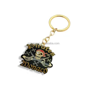 Portachiavi Vintage pirati dei caraibi con teschio in metallo portachiavi con teschio pirata smaltato in metallo