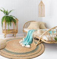 Custom Floor Carpet Jute Wholesale Runner Rugs Mat Natural Braided Floor Mat Area Rugs Hand Made Woven Jute Rug