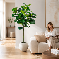 Fabricant en gros d'arbres artificiels de type Ficus lyrata, en plastique, écologiques, durables, pour la décoration intérieure des hôtels et restaurants
