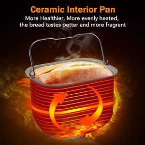 Máquina para Hacer Pan de Acero Inoxidable de 2 LB con Pantalla LED y 25 Programas Inteligentes de Cocción - Product Image 5