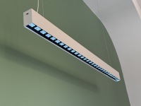Suspension LED rectangulaire moderne en aluminium, réglable en hauteur et à intensité variable, avec CRI 90 élevé, pour la maison et le bureau