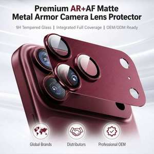 ฟิล์มกันรอยเลนส์กล้องแบบด้าน พรีเมียม AR+AF  วัสดุโลหะ ป้องกันรอยขีดข่วน สำหรับ iPhone 17 18 Pro Max Series - Product Image 1