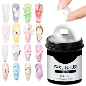 <span class=keywords><strong>Gel</strong></span> Sólido para Extensión de Uñas de 100g, Antiadherente, Transparente, Rosa, Blanco, <span class=keywords><strong>Gel</strong></span> Duro para Prolongar, Esculpir en 3D, Decoración de Uñas con Flores - Product Image 2