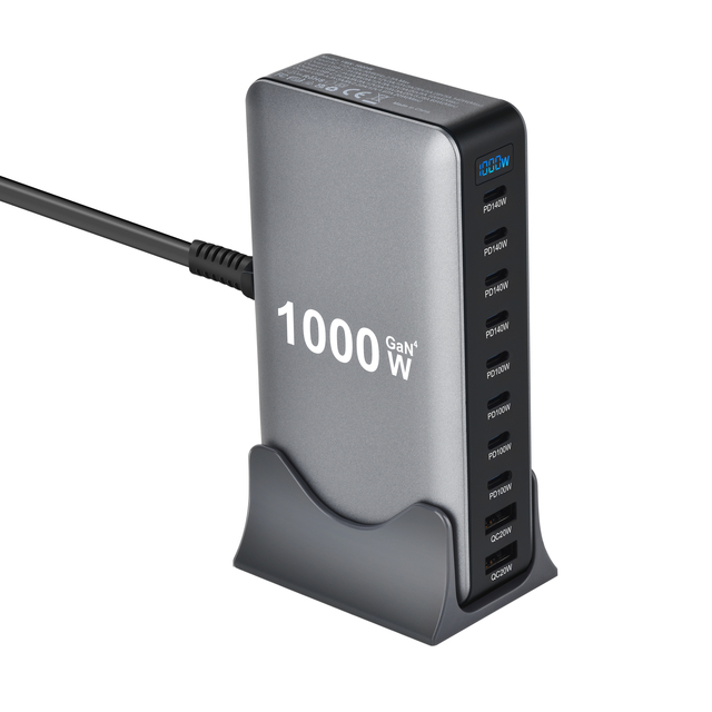 1000W USB C Charger Block 10-Multiport USB C Charging Station Desktop Wall Laptop Charger GaN PD 140W for iPhone 17 Samsung 25
