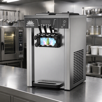 Machine à crème glacée molle professionnelle à trois buses, modèle 168, 110V, en acier inoxydable, équipement de service de crème glacée molle
