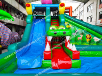 Parc aquatique Jungle Splash : Château, parcours d'obstacles, toboggan, jeux de saut, aire de jeux combinée, piste de jeux, jeux d'escalade, jeux de saut en plein air, décorations, distributeur automatique