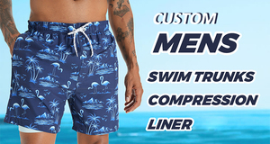 Costume da bagno da uomo personalizzato costume da bagno a compressione a asciugatura rapida pantaloncini da 5 pollici stile Casual con decorazioni con tasche
