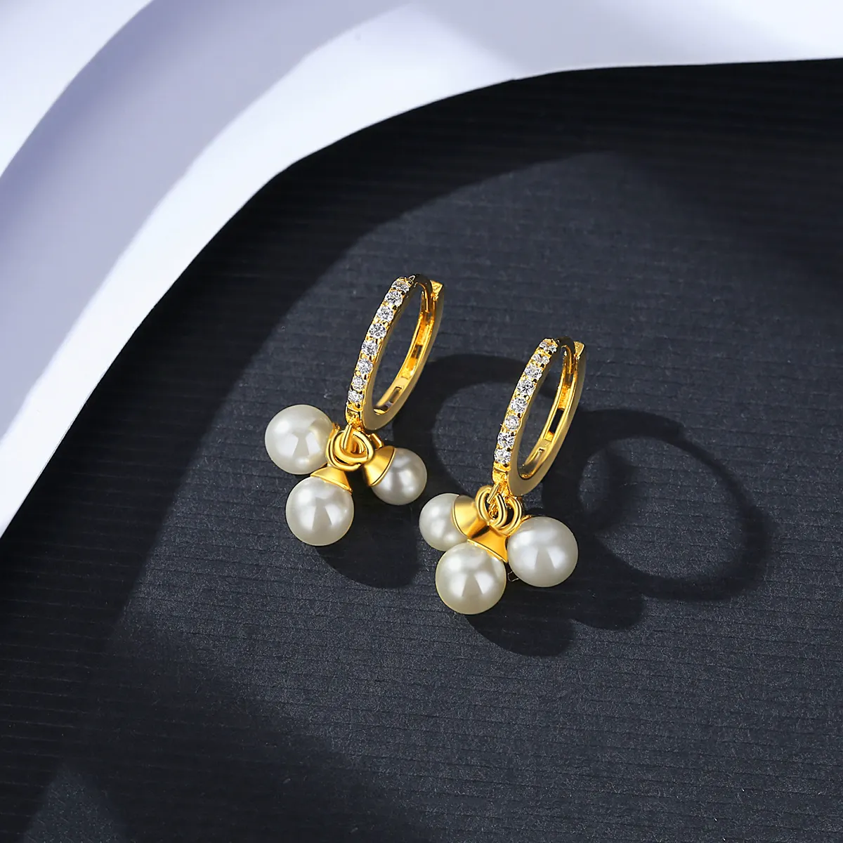 CZCITY Earing Woman 2021 Pearl Hoop New Gold Design Summer Charm Fashion Designer Small Beaded Tassel Earring
