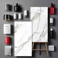Bahan bangunan Foshan Porcelain Tiles 600x1200mm Ubin Lantai Marmer Full Body Poles Modern Sederhana untuk Ruang Tamu Ruang Makan