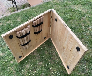 <span class=keywords><strong>Table</strong></span> de balcon pliante de <span class=keywords><strong>grande</strong></span> taille pour 10 personnes, <span class=keywords><strong>table</strong></span> de pique-nique à pieds courts en <span class=keywords><strong>bois</strong></span>, <span class=keywords><strong>table</strong></span> de jardin portable pour patio - Product Image 5