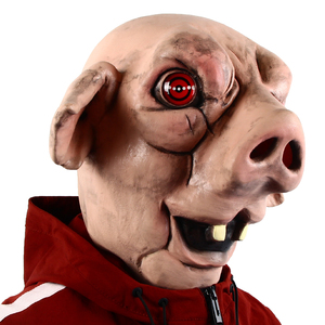 Película de <span class=keywords><strong>terror</strong></span> Papel Máscara de látex personalizada Sierra aterradora Cabeza de cerdo Máscara de animal Accesorios de disfraz Halloween novedad máscaras faciales engranajes de fiesta - Product Image 3
