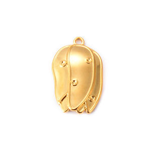 Vente chaude nouvelle niche Style rétro tulipe fraise soleil titane acier 18k plaqué or pendentif bijoux à bricoler soi-même accessoires remise - Product Image 5