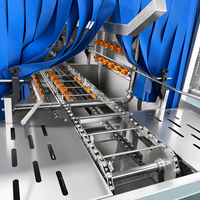 Laveuse automatique industrielle de paniers en plastique, type pulvérisation, pour usine alimentaire