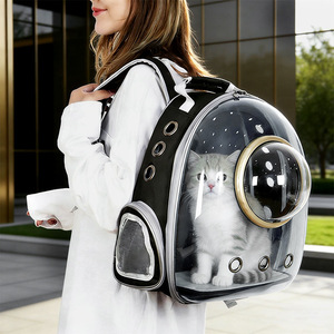Cat <b>Backpack</b> Space Capsule Breathable Expandable Pet Carrier For Cats And <b>Small</b> Dogs Double Shoulder Bag - Product Image 1
