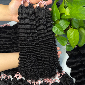 Vietnamese Virgin Loose Deep Wave Feather Crochet Human Hair Extensions Weave Attachment Hair - Product Image 3