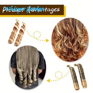 Tóc tết móc sợi tổng hợp chịu nhiệt cao, sóng lơi xoắn ốc, kiểu xoăn Pháp mềm mại, bồng bềnh, một lớp, 150g - Product Image 3