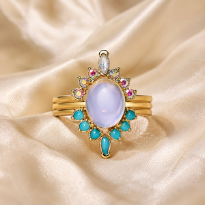 Anello a forma di fiore, gioiello da donna dal design colorato per l'uso quotidiano - Product Image 3
