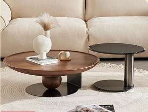 Lumière Simple Soucoupe Volante <span class=keywords><strong>Table</strong></span> <span class=keywords><strong>Basse</strong></span> Petit Salon Moderne Designer Bois Voyage YT014 - Product Image 2