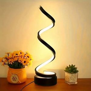 Modern Fashionable Minimalist Spiral Desk <b>Lamp</b> Electric Sustainable Plastic Material Wire Controlled Three Color LED Home - Product Image 1