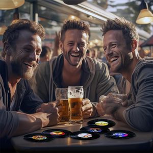 แผ่นรองแก้วไวนิลสไตล์เรโทร ลายดนตรี สำหรับป้องกันโต๊ะ ของขวัญสุดพิเศษสำหรับคนรักดนตรี ของตกแต่งบ้านสไตล์วินเทจ - Product Image 5