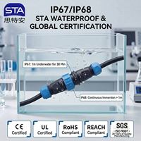 Connecteur d'alimentation industriel étanche IP68 à verrouillage rapide SY21, 2, 3, 4, 5, 7, 9 broches, prise en ligne pour câble, montage sur panneau