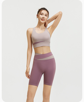 Prix usine chinoise Colorblock costume de sport décontracté respirant Fitness costume haute élastique nu Yoga costume pour les femmes