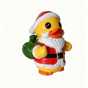 Figurine de canard de Noël en forme de Père Noël, finition brillante, décoration intérieure, cadeau pour le salon - Product Image 4
