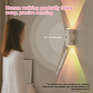 Lampe murale à détecteur de mouvement, lumière d'ambiance dégradée, détecteurs LED, éclairage extérieur à intensité variable, lampes décoratives pour couloir - Product Image 4