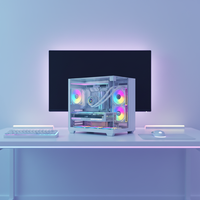 PC de bureau silencieux préassemblé avec verre trempé, Intel Core i3/i5, personnalisable pour la maison et le bureau