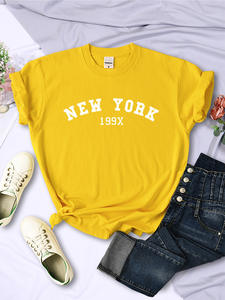 Nueva York 199X personalidad letra camiseta mujer moda marca manga corta Casual cómoda camiseta deporte verano Camisetas - Product Image 4