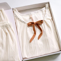 Piyama Wanita Katun Bayi Khusus Musim Semi dan Gugur, Katun Murni Lengan Panjang, Baju Rumah Dapat Dipakai di Luar, Set Besar Musim Dingin