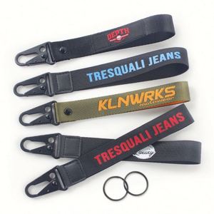 Llaveros promocionales personalizados con logo de águila, cordones cortos bordados, llaveros de muñeca tejidos para motocicleta - Product Image 1