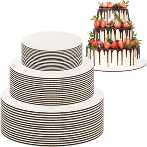 לוחות עוגת נייר כסף בסיס מזון נייר עגול מיני עוגות מרובעים לוחות זהב לקחת שיש דק 1.5 מ""מ לוחות עוגה