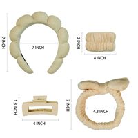 Ensemble bandeau et bracelet personnalisables avec logo pour spa, bandeau moelleux antidérapant pour le lavage du visage, le maquillage et les soins de la peau, accessoires pour cheveux pour femmes et filles, vente en gros