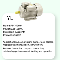 Moteur électrique domestique série YL 1,5 kW 2P 2 pôles 2800 tr/min à induction, monophasé asynchrone à double condensateur