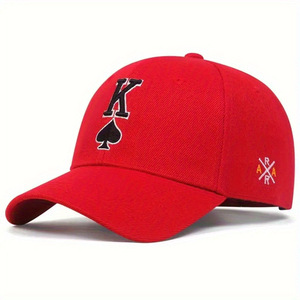Gorra de Béisbol Bordada con Letra K y Símbolos de Póker para Hombre, Estilo Hip Hop, Ajustable con Cierre a Presión, para Deportes al Aire Libre, Golf, Gorra de <span class=keywords><strong>Papá</strong></span> - Product Image 4