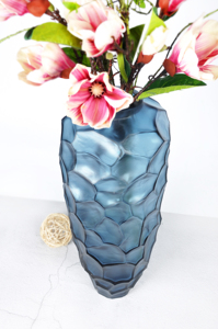 Grand vase décoratif texturé bleu pour salon, entrée, décoration intérieure - Product Image 3