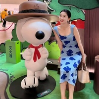 Sculpture de chien Snoopy astronaute en fibre de verre durable, faite à la main, pour la décoration de centres commerciaux, de maisons, de magasins et de portes