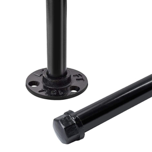 Pipe <strong>Brackets</strong> <strong>Black</strong> Heavy Duty Support Rustic Metal Steel Floating Mounting Cast Iron Industrial DIY <strong>Shelf</strong> Pipe Wall <strong>Bracket</strong> - Product Image 5