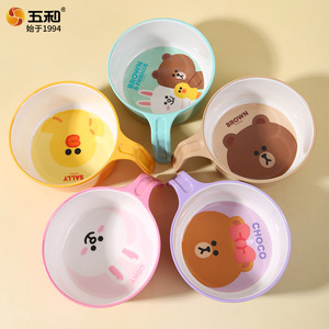 Brown Friends Melamine Divided Dinner Tray For Kids Rectangle Cartoon Design - Product Image 2