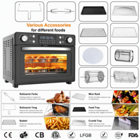 Four à friture sans huile grande capacité 30L 1700W, four à air multifonction pour la cuisson et la rôtissure à domicile