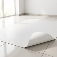 Tapis de sol 100% polyester écologique, uni, résistant aux taches, respirant, imperméable, non tissé, poids moyen, avec feutre adhésif blanc