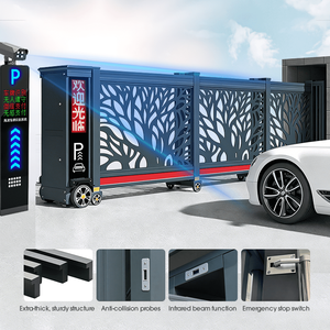 Porte coulissante sectionnelle automatique électrique sans rail en aluminium avec un design moderne et épuré pour les entrées d'usines et d'écoles - Product Image 6