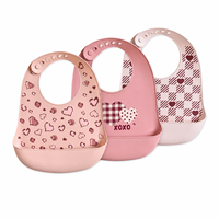 Bavoir pour bébé en silicone de qualité alimentaire sans BPA, imperméable, réglable avec poche récupératrice de nourriture pour nouveau-nés, nourrissons et tout-petits