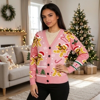 Pull décontracté de Noël à col en V et manches longues, personnalisable en gros