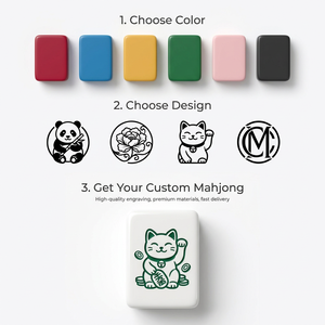 10 tuiles de mahjong américaines en acrylique épais à 4 couches, design gravé de luxe moderne, pliables, de qualité supérieure - Product Image 6